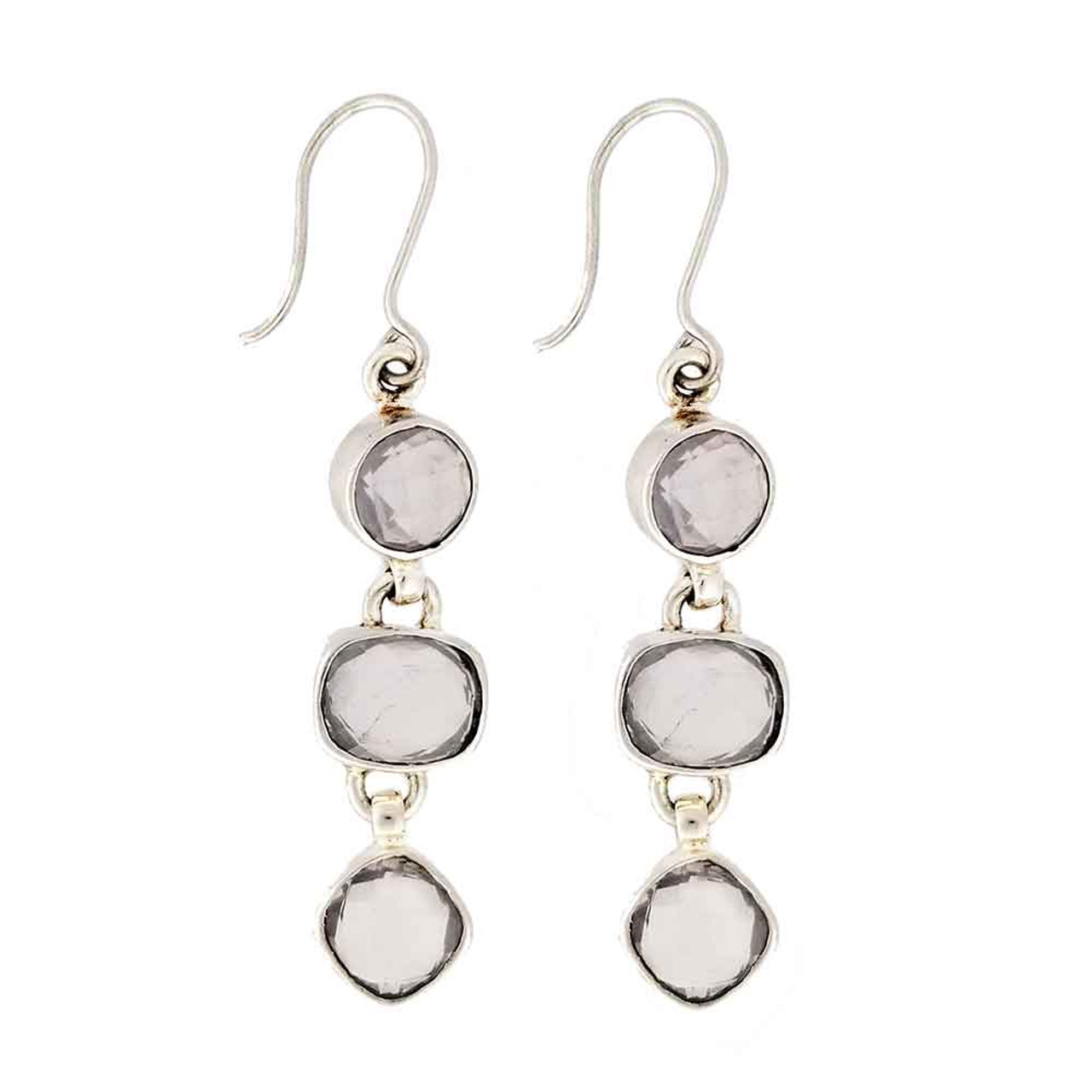 Rose Quartz Dangle Earrings | Artisan Earrings